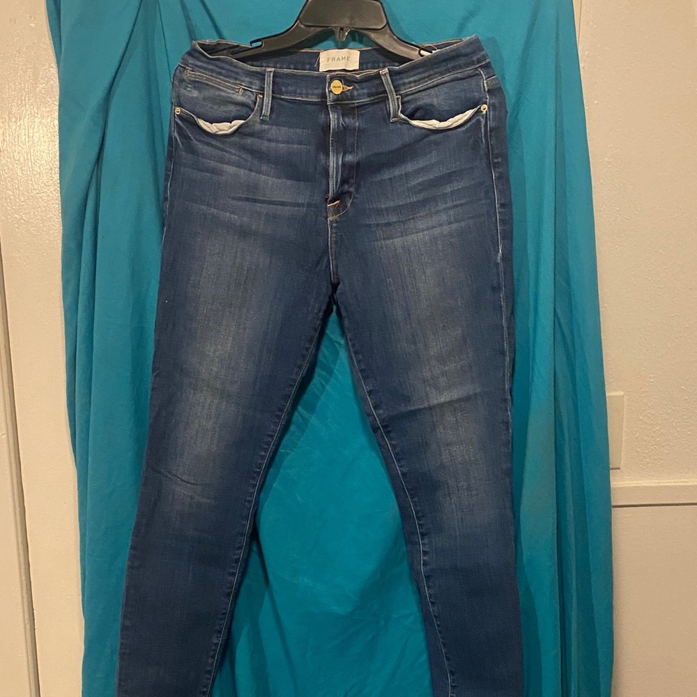 Frame Denim Dark Blue Skinny Jeans